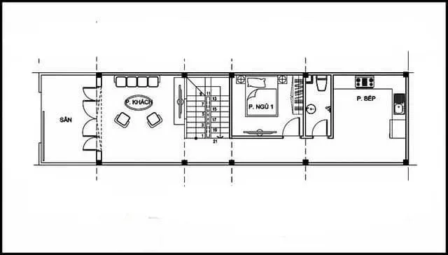 mẫu nhà ống 2 tầng 4x15m 3 phòng ngủ