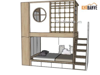 Model phòng ngủ,Model phòng ngủ bé,phòng ngủ sketchup,sketchup phòng ngủ đẹp