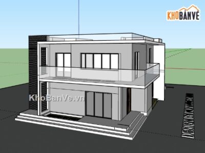 Nhà phố 2 tầng,model su nhà phố 2 tầng,sketchup nhà phố 2 tầng,nhà phố 2 tầng model su