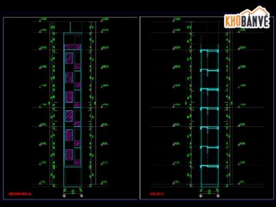 Bản vẽ nhà phố 3x19m,Thiết kế chung cư mini,Hồ sơ chung cư mini,Bản vẽ nhà cho thuê 9 tầng,Bản vẽ nhà phố