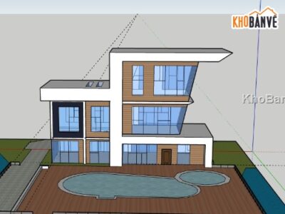 Biệt thự 3 tầng,model su biệt thự 3 tầng,sketchup biệt thự 3 tâng