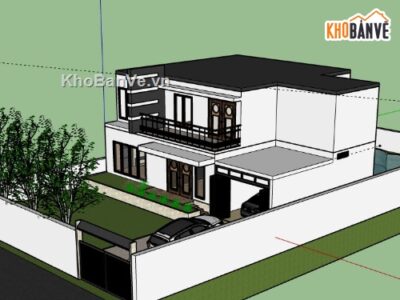 Biệt thự 2 tầng,model su biệt thự 2 tầng,biệt thự 2 tầng file sketchup