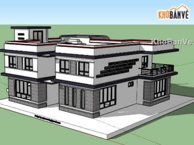 Biệt thự 2 tầng,model su biệt thự 2 tầng,biệt thự 2 tầng file su