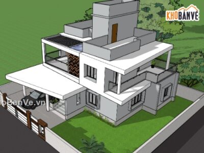 file su biệt thự,model su biệt thự,sketchup biệt thự