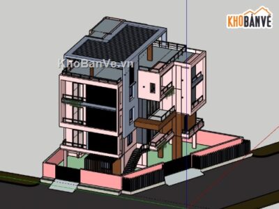 Biệt thự 4 tầng,model su biệt thự 4 tầng,file su biệt thự 4 tầng