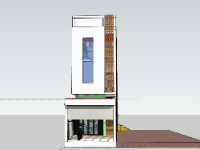 Nhà phố 2 tầng,Model su nhà phố 2 tầng,sketchup nhà phố 2 tầng