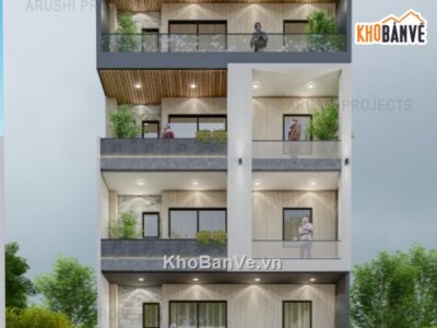 nhà phố 5 tầng,su nhà phố,bản vẽ nhà phố 5 tầng