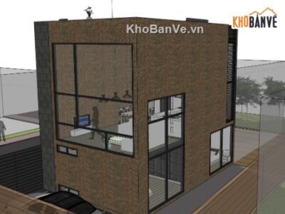 Sketchup nhà làm việc,model sketchup nhà làm vc,su nhà nhà làm vc