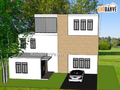 Biệt thự 3 tầng,model su biệt thự 3 tầng,3d sketchup biệt thự 3 tầng