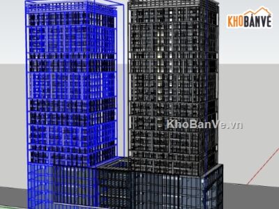 thiết kế chung cư,file su chung cư,sketchup chung cư