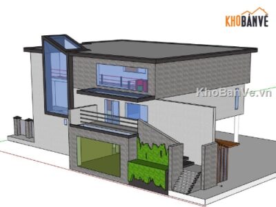 Biệt thự 2 tầng,model su biệt thự 2 tầng,biệt thự 2 tầng file su